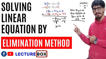 Elimination Method For Solving Systems of Linear Equations Using Addition and Multiplication hindi