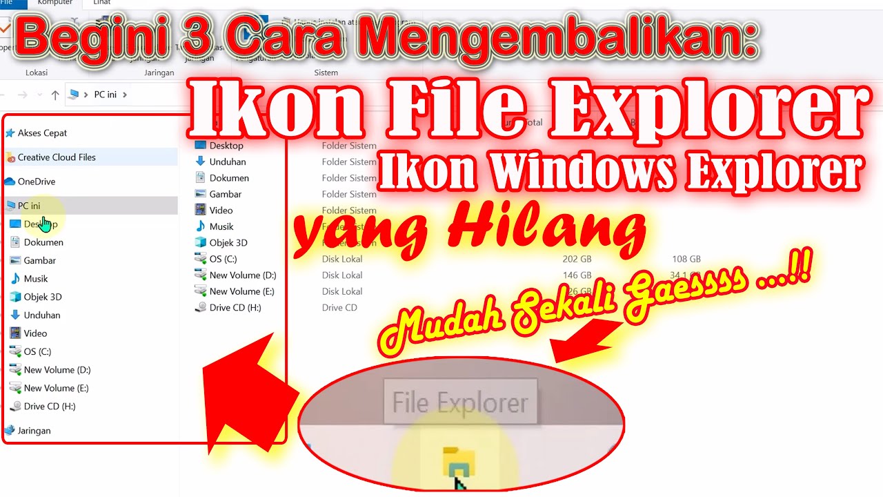 Cara Mengembalikan Menampilkan Ikon File Window Explorer yang Hilang di