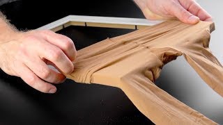 フォトフレームにストッキングをかぶせて...これでパスタに何をするかって？