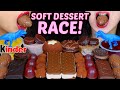 ASMR SOFT DESSERT RACE! CHOCOLATE MOCHI, ICE CREAM SANDWICH, CREAM EGG, GRAPE JELLY, KINDER CAKE 먹방