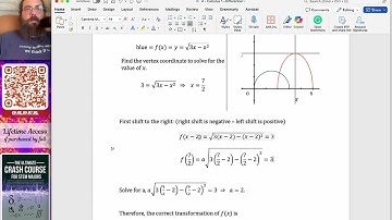 ALGEBRA - New Functions from Old Functions The graph of y=√(3x-x^2 ) is given. Use transformations