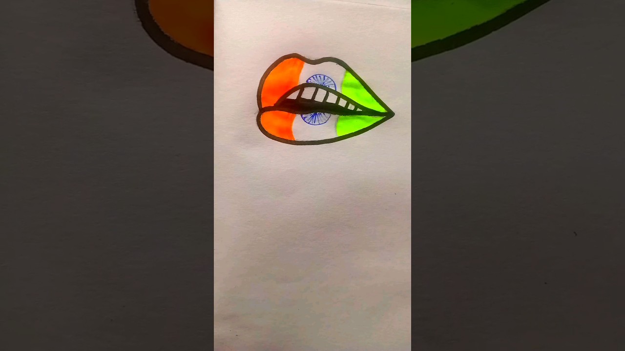 indian national flag 🇮🇳🇮🇳 droing on lips  