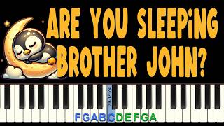 are you sleeping brother john easy piano tutorial play along
