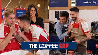 WHAT WAS THAT?!  | Jorginho, Smith Rowe and Vieira take on the Lavazza Coffee Cup challenge!