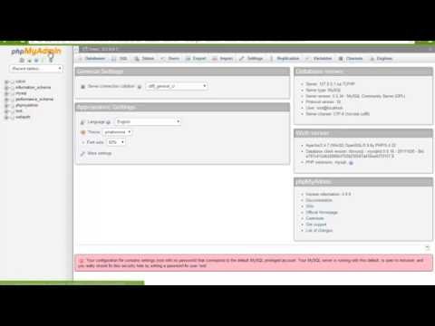 Lesson 4: MySQL Database: introduction to Xampp screen fundamental Elements