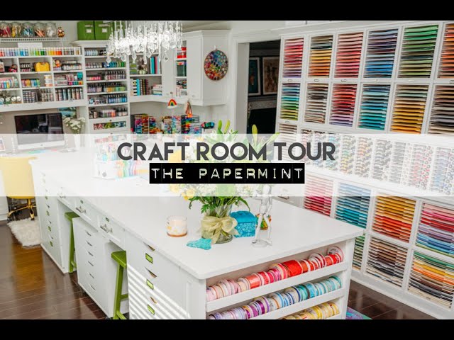 AMAZING Craft Room Tour  she got RID of 95% of her craft supplies!