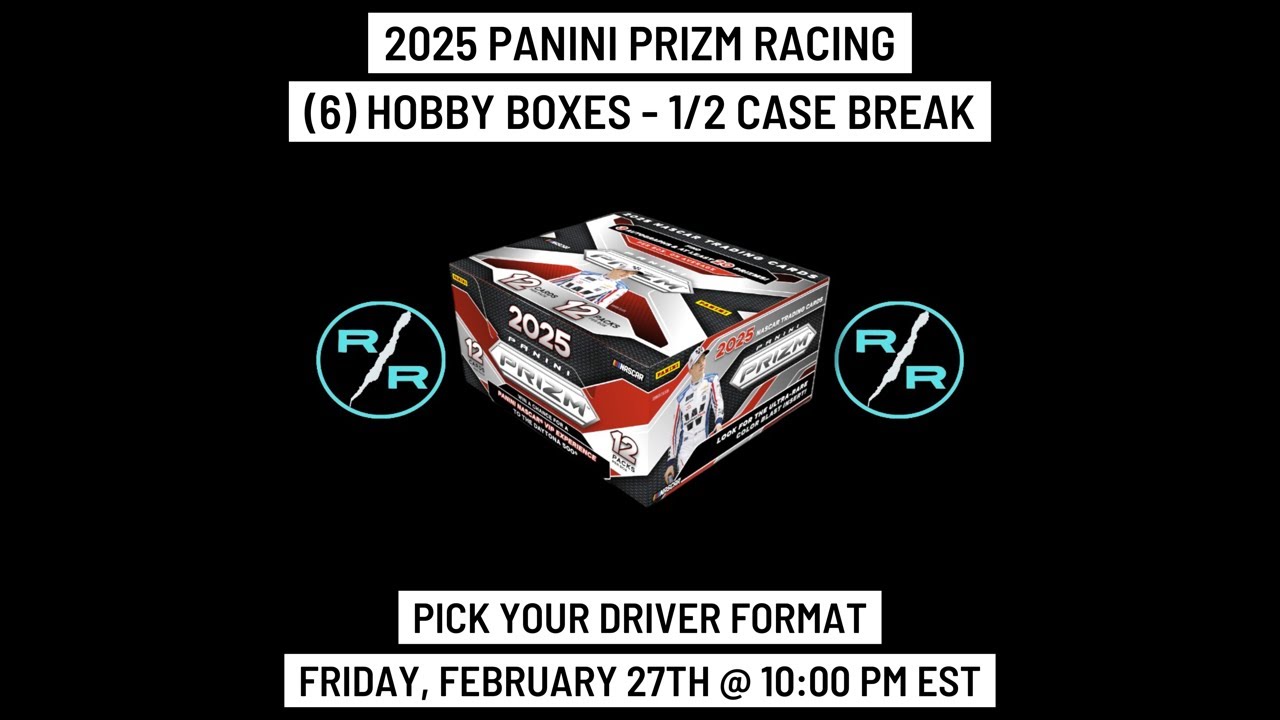 2025 Panini Prizm Racing 6 Hobby Box 1/2 Case Break Friday 2/27 @ 10:00 PM EST