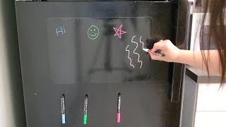 17x11 Fridge Magnetic Black Dry Erase Board and 4 Chalk Markers