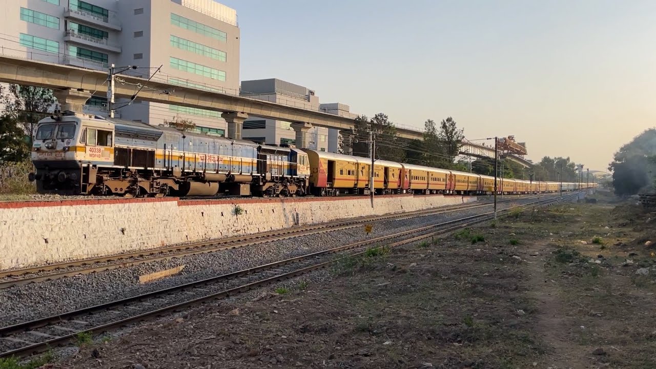Train climbing steep gradient amazing rare scene