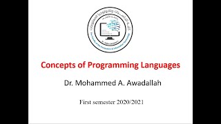 Chapter#2: Describing Syntax and Semantics - Part#2