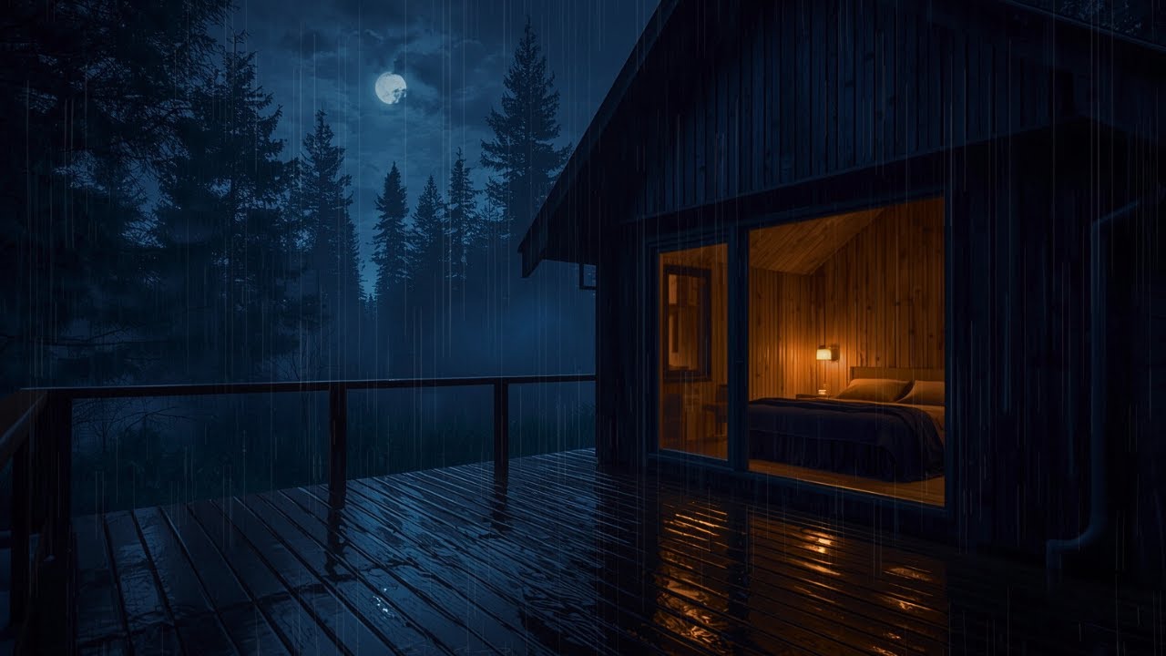 Luxury Cozy Cabin Rain at Night | Premium Sleep Sounds for Insomnia & Overthinking