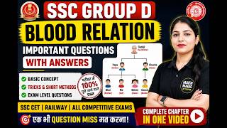 SSC Group D Blood Relation Question  | SSC CET &amp; Railway Reasoning | Important Questions 2026
