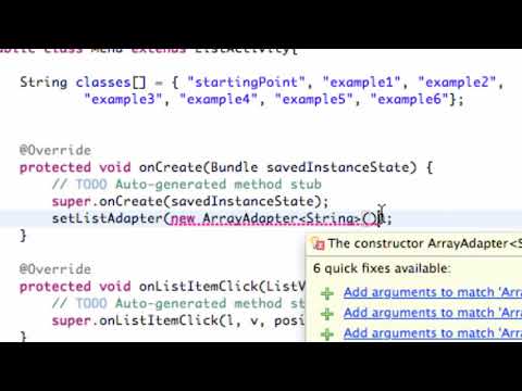 Android Developing Applications Tutorial 19 Setting up an ArrayAdapter