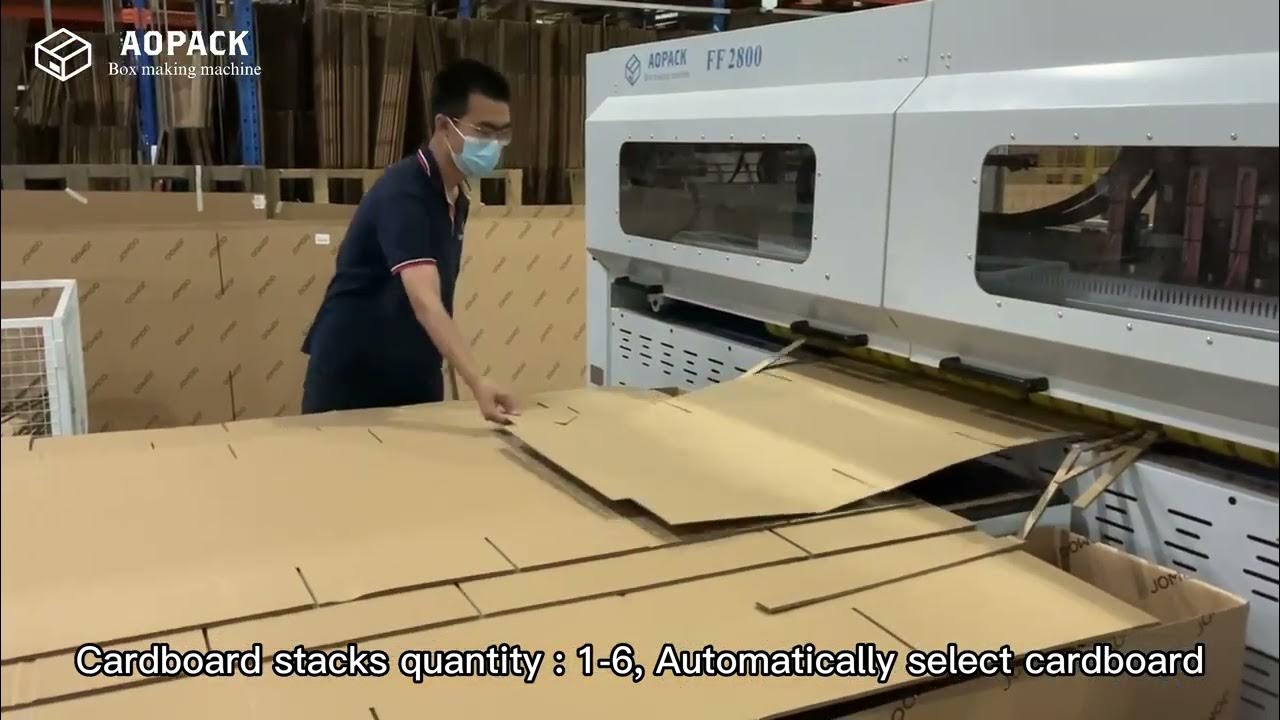 For Multi Size Corrugated Boxes Production Aopack Fanfold Cardboard Box Making Machine FF2800
