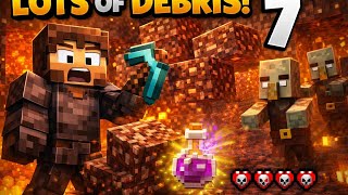 Day 7–50 Ancient Debris in Hardcore Minecraft😱|Brewing Stand &amp; Villager Cure Prep|Hardcore minecraft