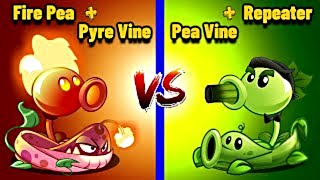 Plants vs Zombies 2 || FIRE PEA & PYRE VINE vs REPEATER & PEA VINE || PVZ 2