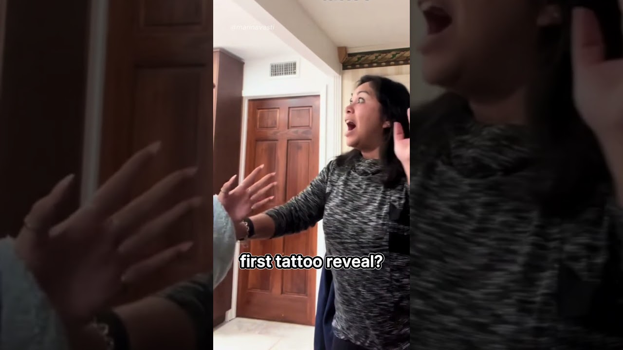 Mom has very mixed emotions seeing her daughter's tattoo! 