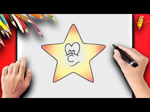 COMO DESENHAR UMA ESTRELA INFANTIL DESENHO INFANTIL FÁCIL - PASSO A PASSO! SIMPLES E RÁPIDO!