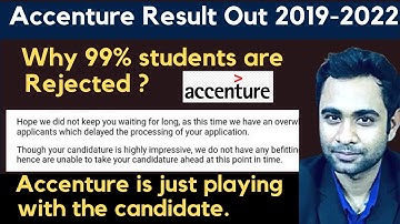 Accenture Result Out 2019-2022 | Why 99% students are rejected | Accenture  don