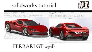 FERRARI 296GTB /surfacique avancee solidworks-du sketch au rendu final