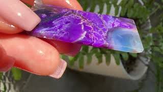 Gel Sugilite And Richterite Slabbing Cutting The Perfect Rough Mineral Slice