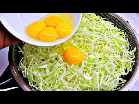 Cabbage with eggs is better than meat! Simple and delicious breakfast or dinner!!