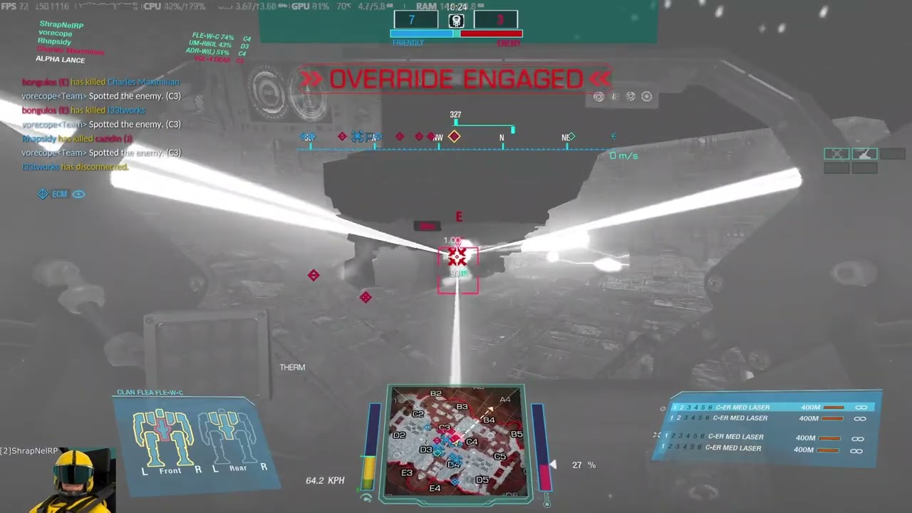 Flea (Clan) - 194 Damage, 0 Kills, Win (Feed - ShrapNelRP)