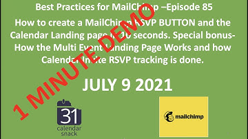 1 Minute Demo. MailChimp RSVP Button and Calendar Landing Page for Calendar Invite Sending & RSVP.