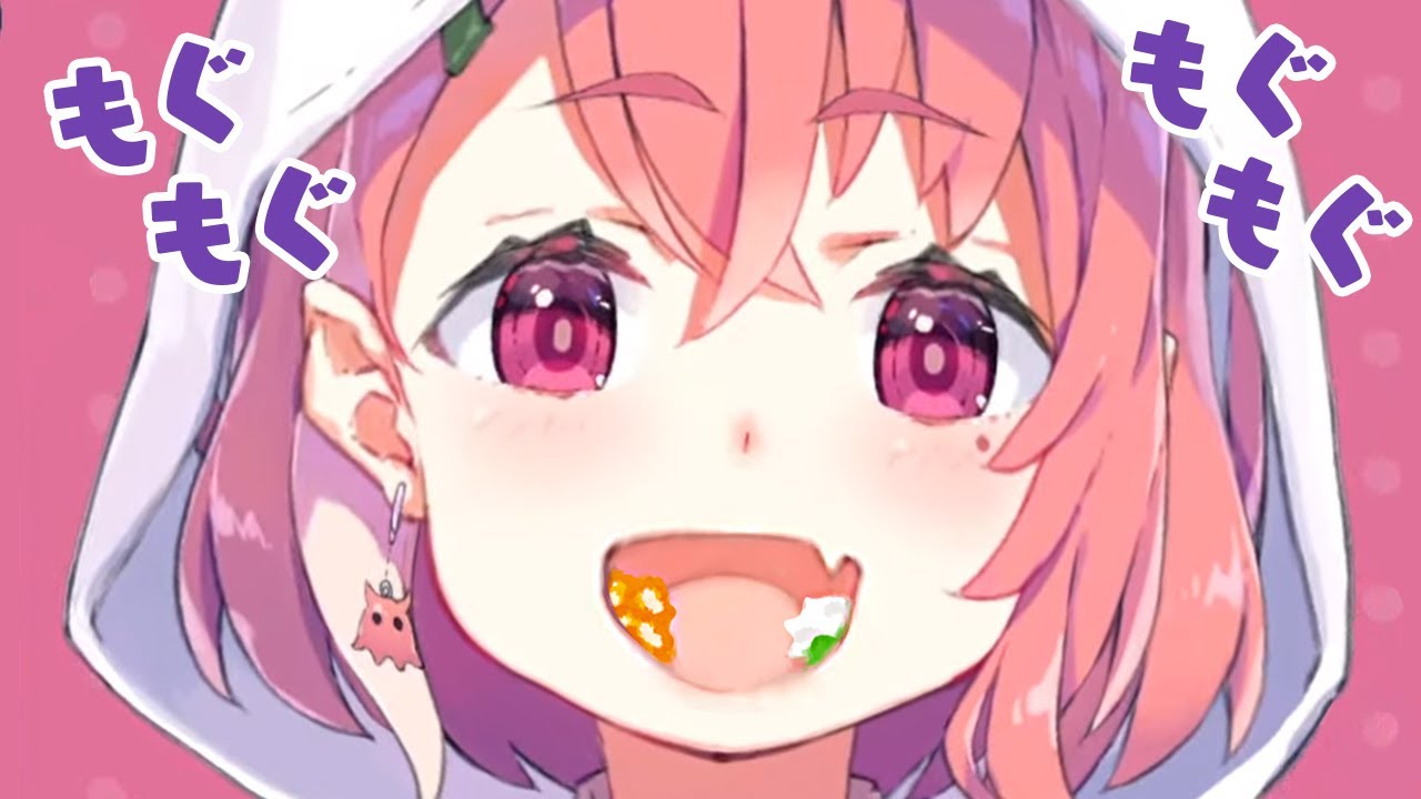 ハムスターみたいに口にごはんを詰め込む笹木咲