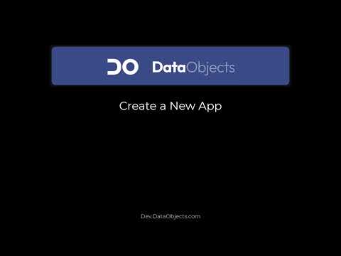 Creating a New App in DataObjects