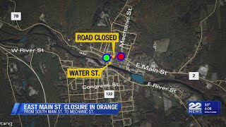 Portion of East Main Street in Orange closed until Thursday