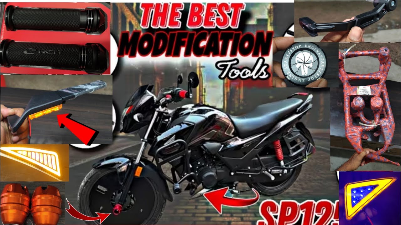 Honda sp125 full modification| Top 8 best accessories for sp125| crash guard|wings mirror