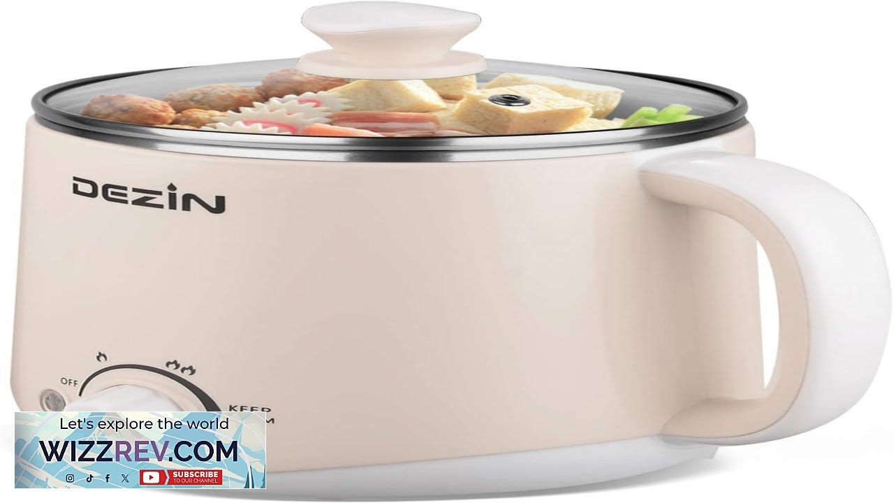 Dezin Electric Pot 1.6L Ramen Cooker Hot Pot Electric Stainless Steel Multifunctional