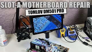 Repairing an AMD SlotA Motherboard with the Tomlov DM501 Pro Digital Microscope