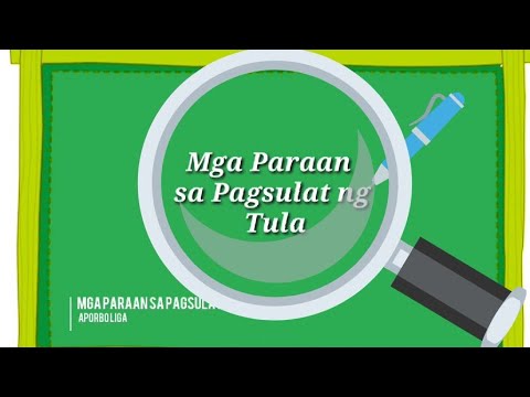 Mga Paraan sa pagsulat ng Tula