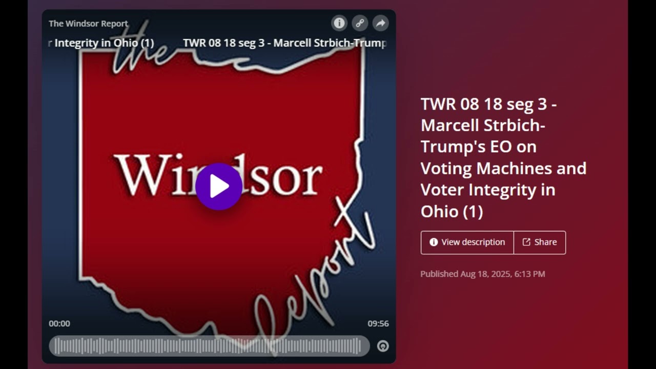 Ohio Secretary Candidate Marcell Strbich Aligned with Trump’s Bold Election reform push 1 of 2
