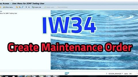 SAP IW34 Create Maintenance Order