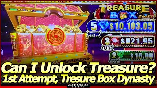 Treasure Box Dynasty Slot Machine - BIG WIN Free Spins Bonuses and Re-spin Bonus in First Attempt!