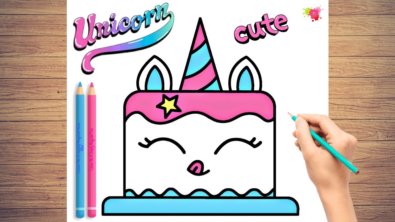 How to draw a Cute Unicorn Cake for kids | Step by Step easy - YouTube