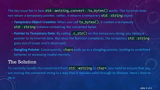 Understanding the Conversion from std::wstring to char* in C+ + : Common Pitfalls and Solutions