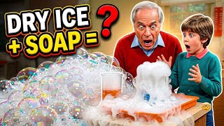 We Put DRY ICE Plus SOAP... The Bubbles Went INSANE! #helpmemakethismakesense #dryice #soap #diy 