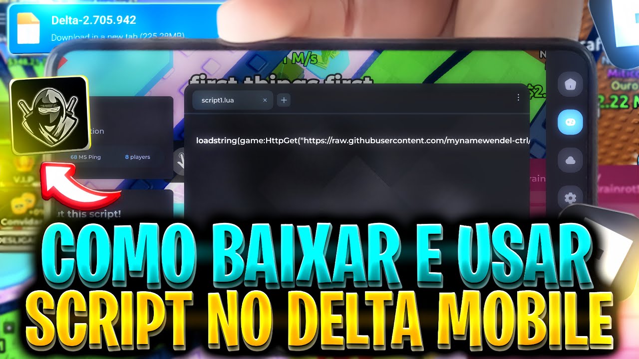 Como Baixar Executor DELTA SEM KEY e Usar SCRIPT no Roblox (CELULAR/MOBILE) Instalar/Colocar Script