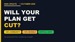 1 October NDIS changes: will your plan get cut
