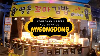 Comida callejera nocturna de Myeongdong (Myeongdong Street Food: 명동 길거리 음식)