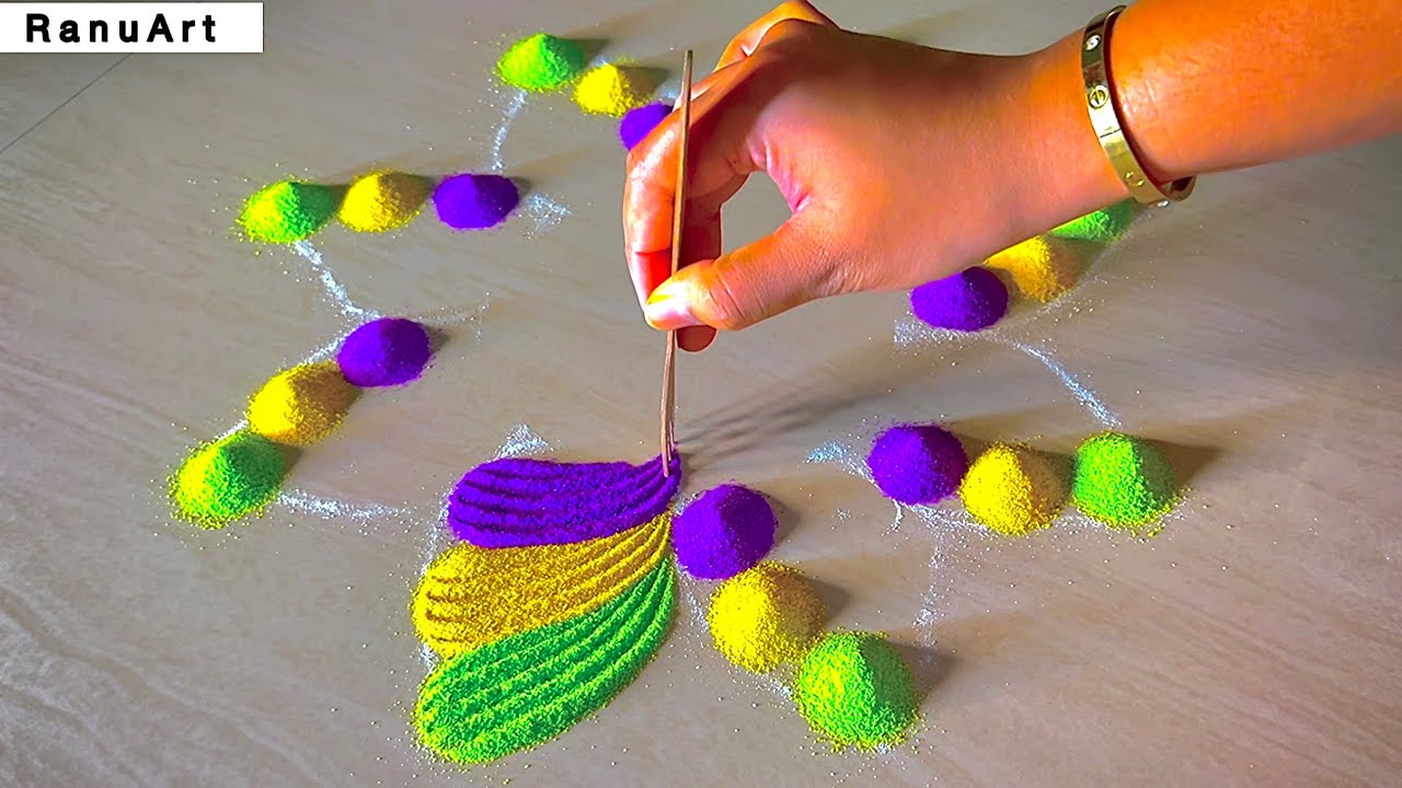 Beautiful Rangoli Design | Easy Rangoli for Diwali, Navratri & All Festivals | Ranu Art