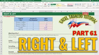 [Excel Tagalog Tutorial #61] Right and Left Profile