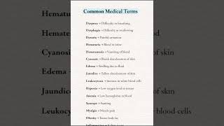 common medical term #anmnursing #gnm #internationallyeducatednurse #biology