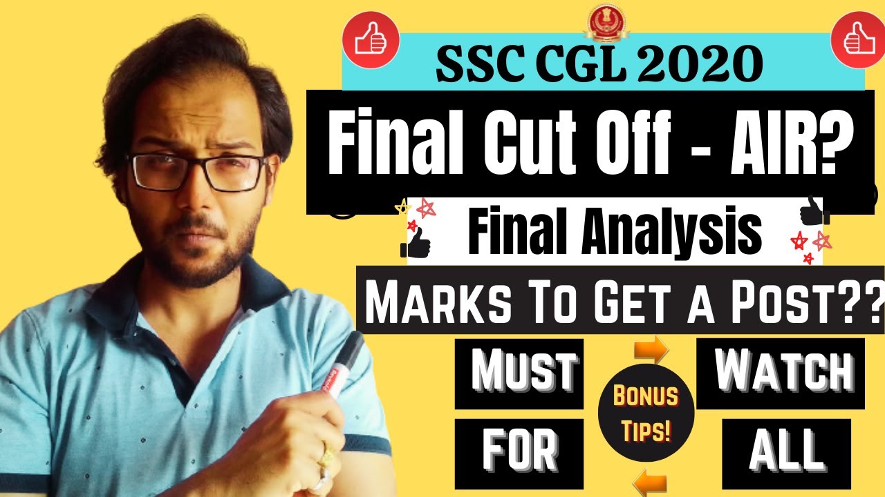 SSC CGL 2020 | Final Cut Off & Air  To Get A Post? Made For SSC{2022}