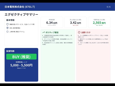 【大変貌】NEC(6701)は"買い"か？「古い大企業」から「稼ぐ会社」へ、復活を遂げた巨人の株価分析