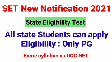 Good news !! SET Exam Notification 2021-22 | State Eligibility Test | UGC NTA NET JRF PhD | UGC NET